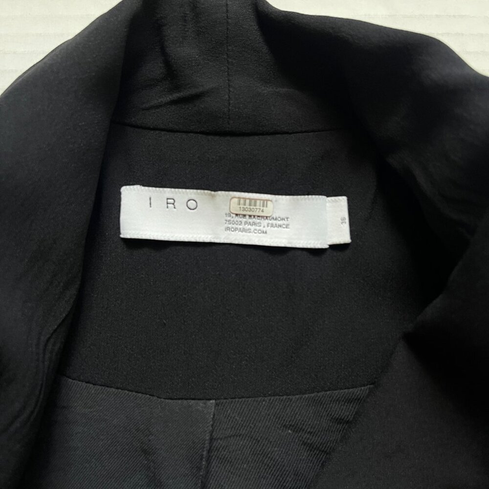 IRO DACHSIE BLACK SIDE TIE WRAP BLAZER JACKET PS $649 - Picture 6 of 14